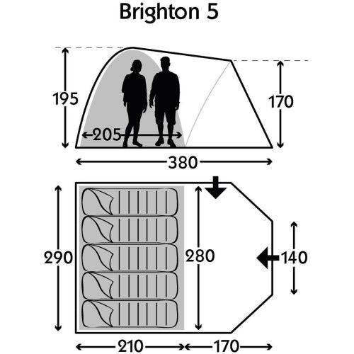 Kampa Brighton 5 - 5 Person Tent