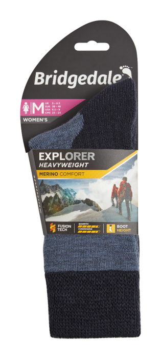 Bridgedale Women's Explorer Heavyweight Merino Comfort Boot Sock