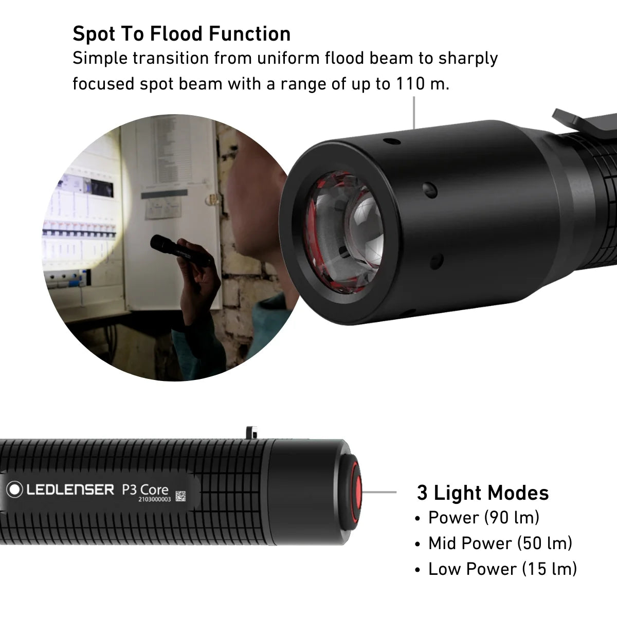 LedLenser P7R Core + P3 Core Torches