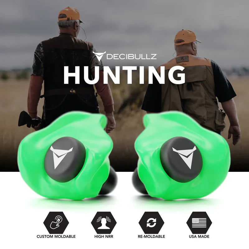 Decibullz Custom Molded Earplugs 31dB NRR - Green