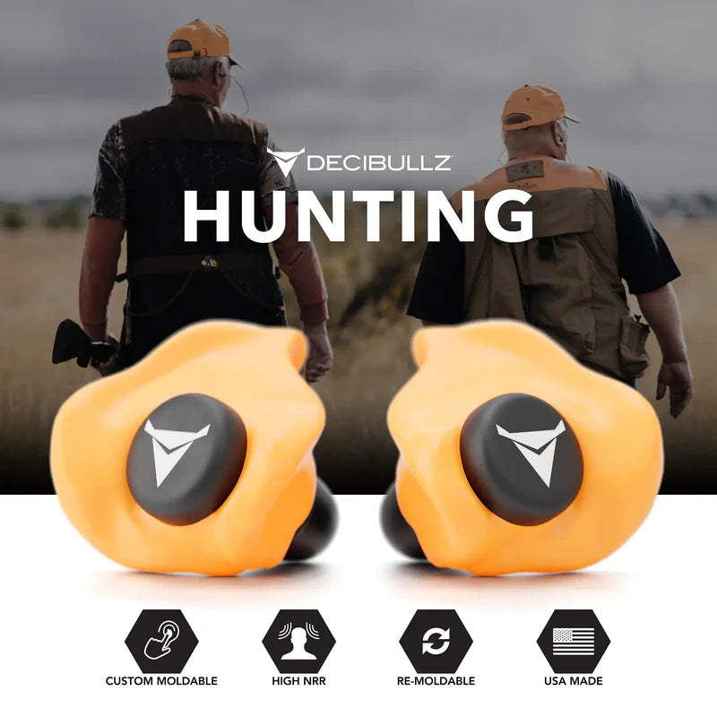 Decibullz Custom Molded Earplugs 31dB NRR - Orange