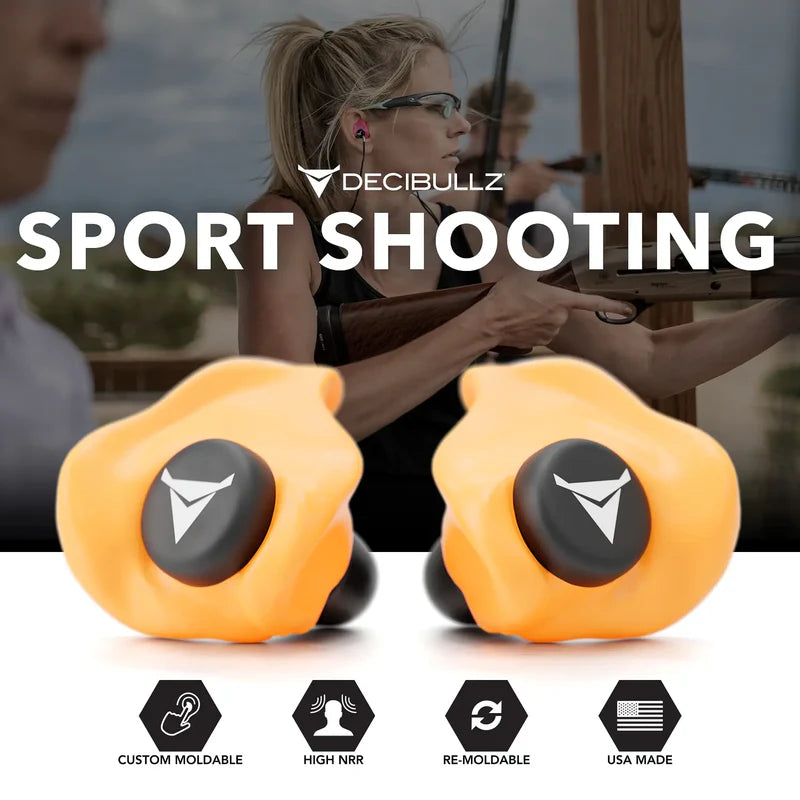 Decibullz Custom Molded Earplugs 31dB NRR - Orange