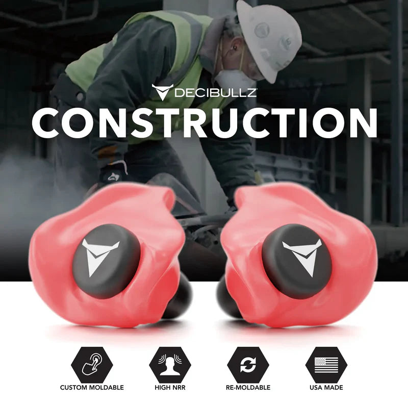 Decibullz Custom Molded Earplugs 31dB NRR - Red