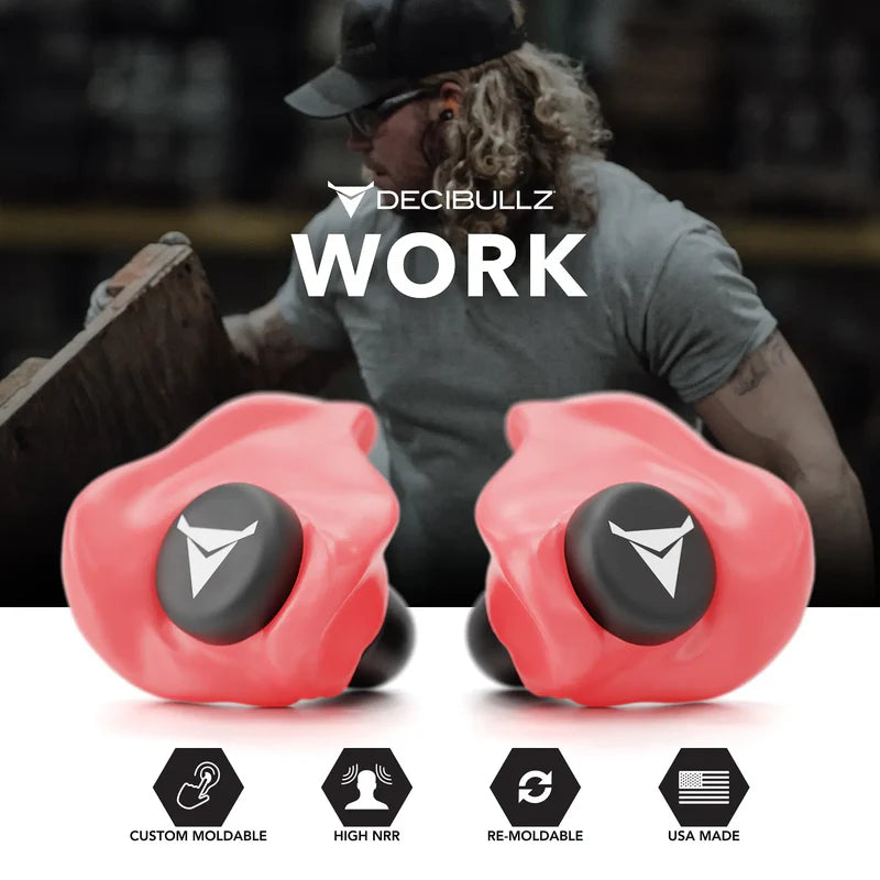 Decibullz Custom Molded Earplugs 31dB NRR - Red