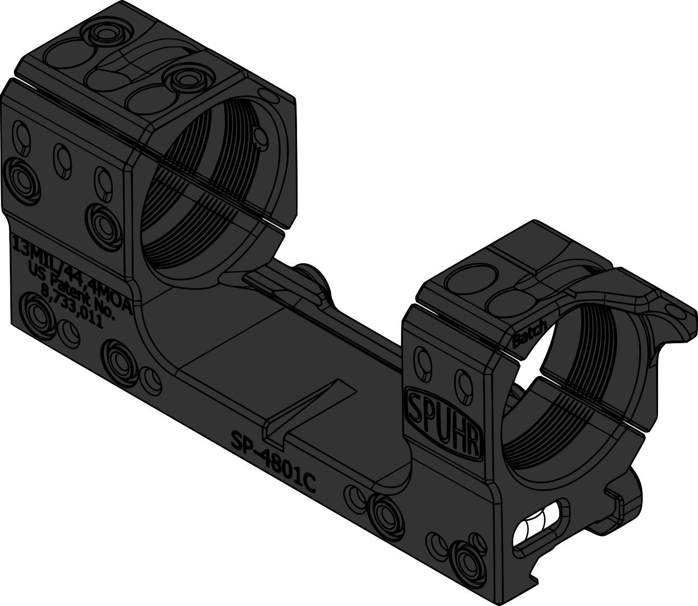 Spuhr Ø34 H30mm 13MIL PIC Gen3 Scope Mount