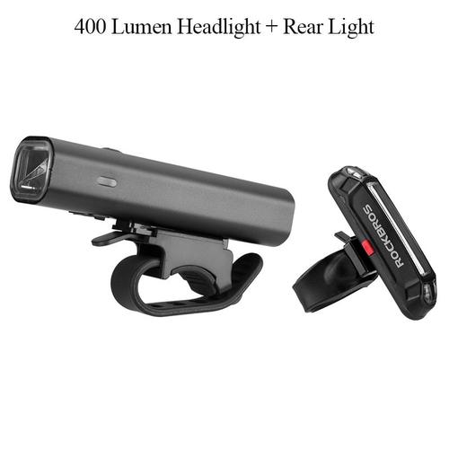Rockbros 400LM USB Rechargeable Bike Front Lamp and Tail Light