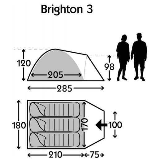 Kampa Brighton 3 - 3 Person Tent