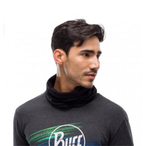 Buff Lightweight Merino Wool Tubular - Solid Black