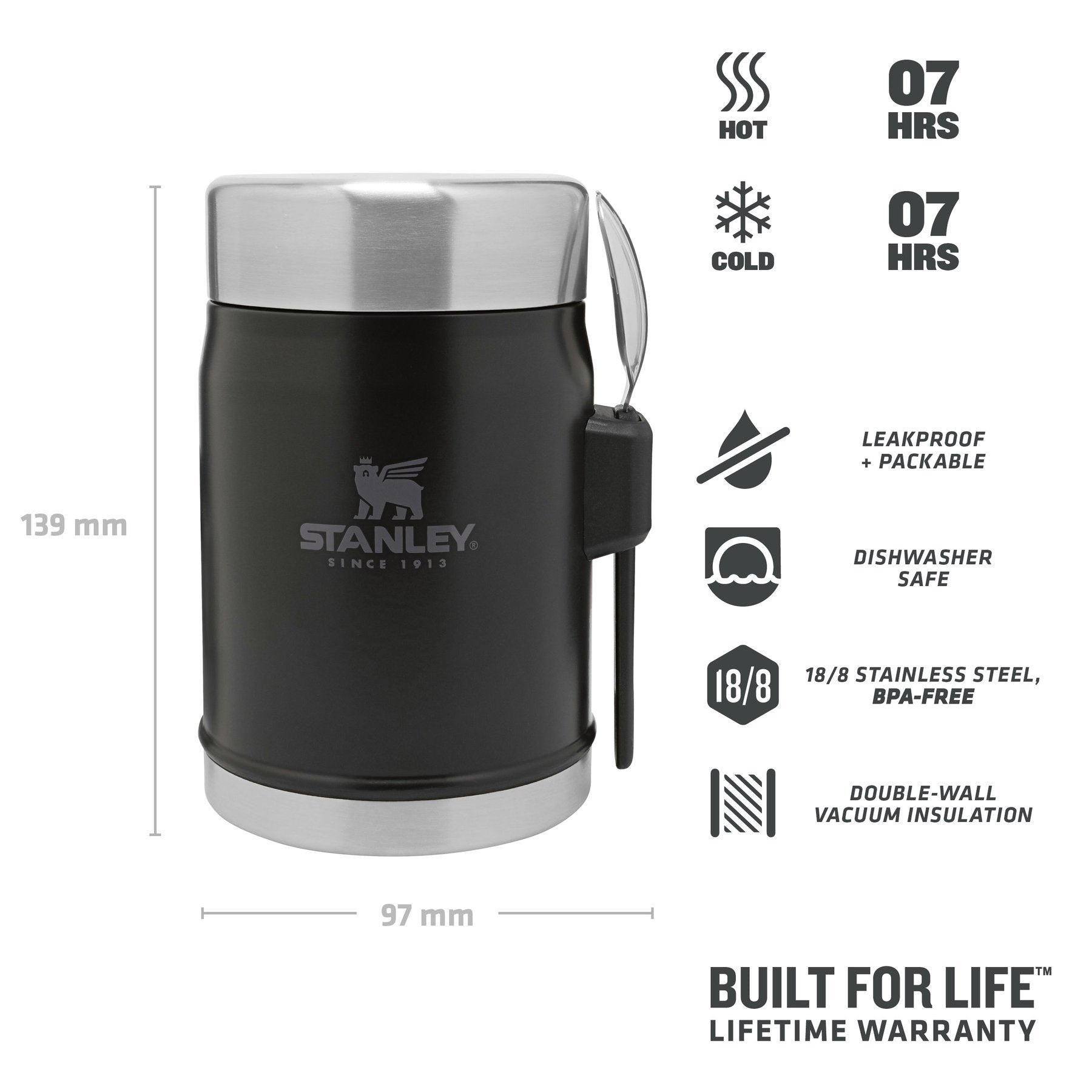 Stanley Classic Legendary 0.4L Food Jar + Spork