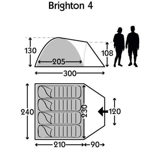 Kampa Brighton 4 - 4 Person Tent