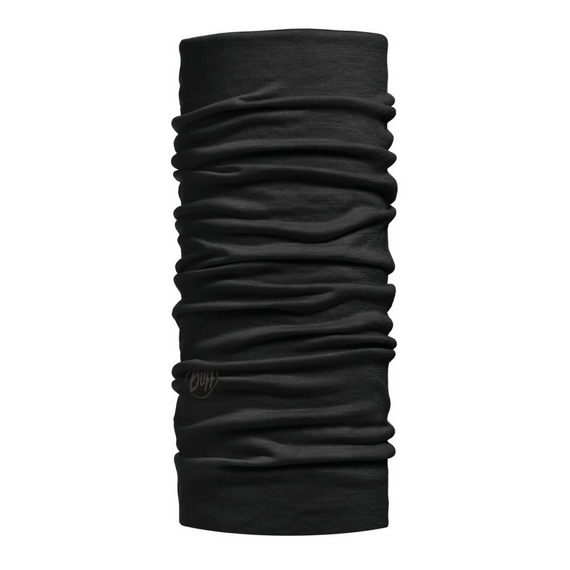 Buff Lightweight Merino Wool Tubular - Solid Black